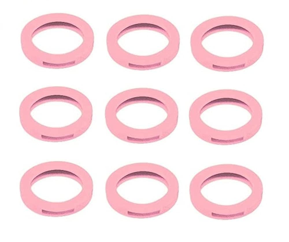 Merriway BH04010 (10 Pcs) Fluorescent Neon Pink Key Cap Identifier Rings - Pack of 10 Pieces