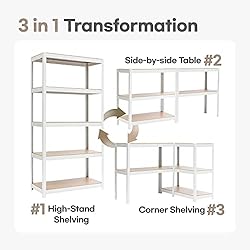 HOMEDANT House Reversible 5-Tier Adjustable Storage
