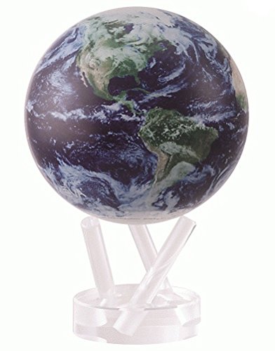MOVA Globe Earth with Clouds – 4.5” Self-Rotating Globe Powered by Light | Silent Motion, No Batteries or Wires | Unique Desk Decor or Gift for Space Lovers