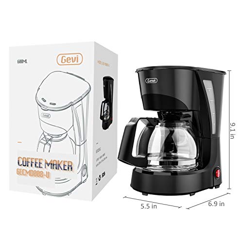 Drip Coffee Maker GEVI 4 Cup Coffee Machine Work in Silent Coffee