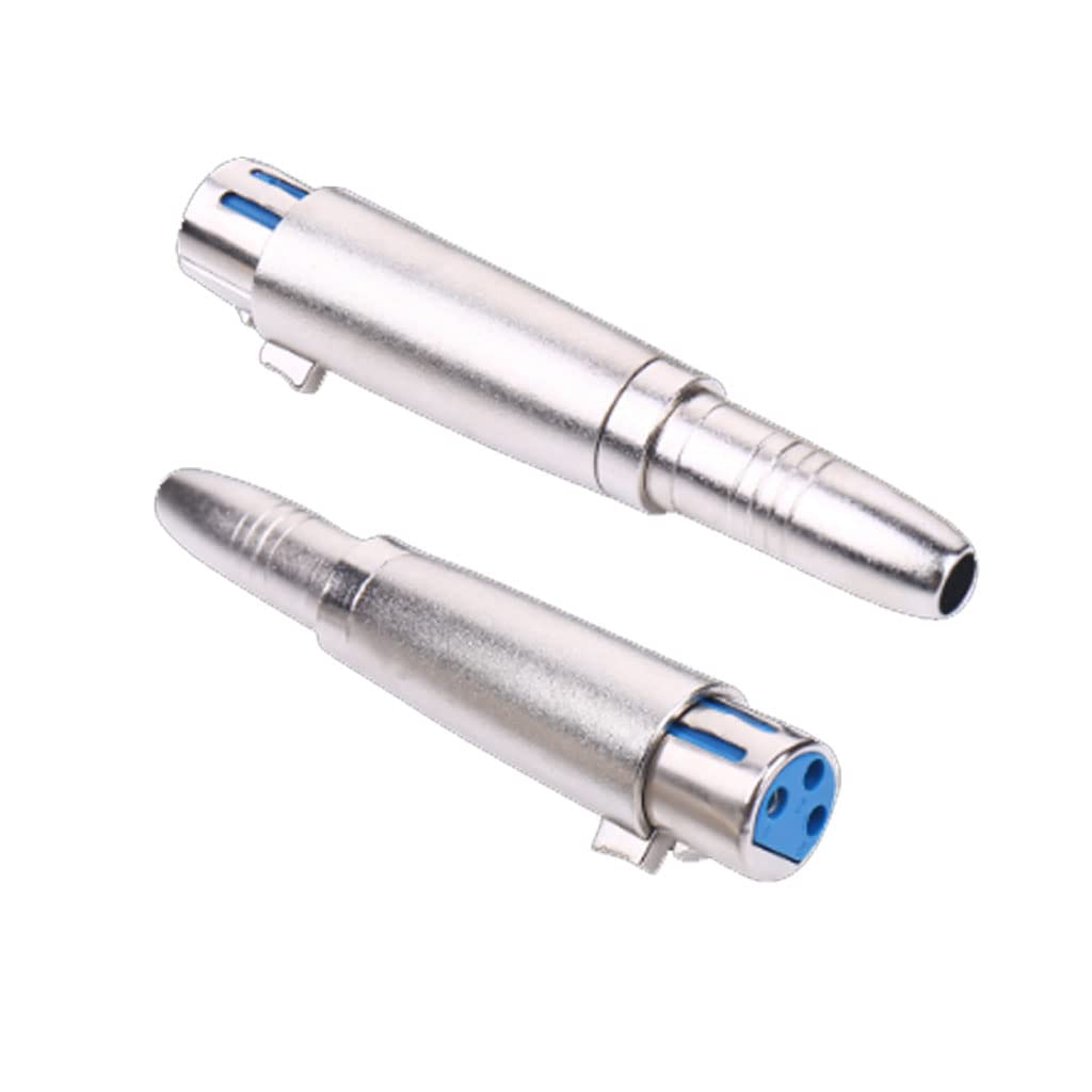 Alnicov 2PCS 3-Pin XLR to 1/4 Adapters 3 Pins XLR Female to 6.35mm Female Mono Plug Socket Conversion Connector