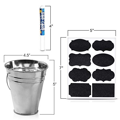 ArtCreativity Large Galvanized Metal Buckets Set, Includes 12 Rustic