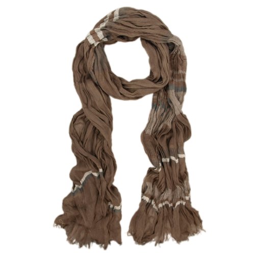 Premium Multi Striped Scarf, Light Brown