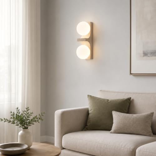 Lámpara de pared estilo wabi-sabi japonés,Aplique regulable con pantalla de piedra natural,Luz de pared vintage de base G4,Lampara de pared dormitorio,Iluminacion para sala,comedor,pasillo (F)