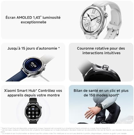 Watch S4 36 mm, Montre Connectée, Suivi du Sport, Argent