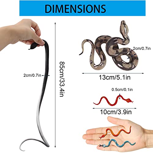 jxzdle 14 Pieces Realistic Rubber Snakes Plastic Snake Prop Fake Snake