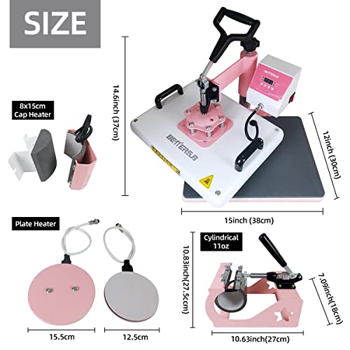 BetterSub Heat Press 12‘’ x15‘’ Combo 5 in 1 Heat Press Machine for T
