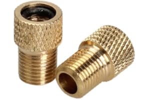 YOSOO Pack of 2 Golden to Schrader Cycling Bike Valve Brass Adaptors Tube Mouth Tool Cap Converter Pump Tool Tire