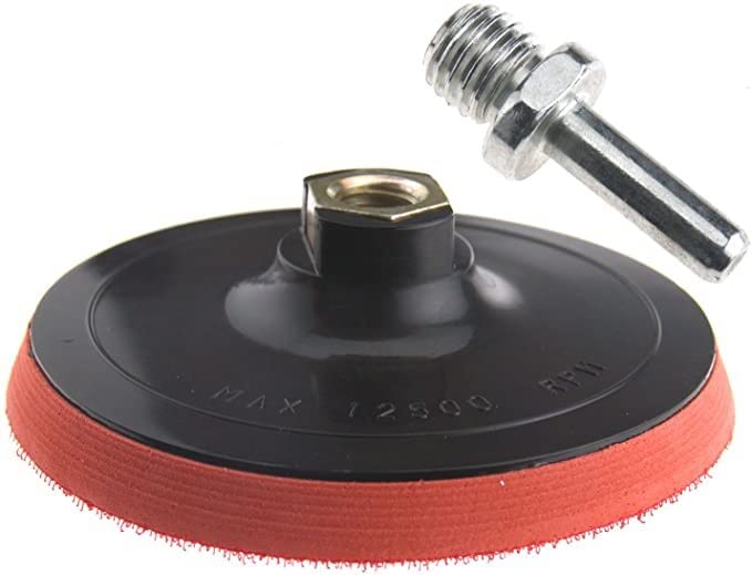 125mm Rotary Backing Pad Plate with Hook Loop and Drill Attachment for High Speed Sanding, Grinding and Polishing Wood, Metal, Plastic Aluminum – Ø 5inch Sander Backer for Polisher, Driver, Drill