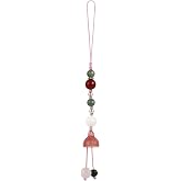 Hemobllo Phone Charm - Jade Lotus Phone Charm Strap Agate Mobile Pendant Decorative Cell Accessories for Keychain Car Key Bag