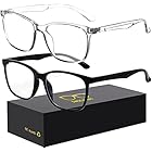 Oilway 2Pack Blue-Light Blocking Glasses Computer Reading/Gaming/TV/Phones Glasses Fashion Anti Eyestrain UV Glasses for Women Men