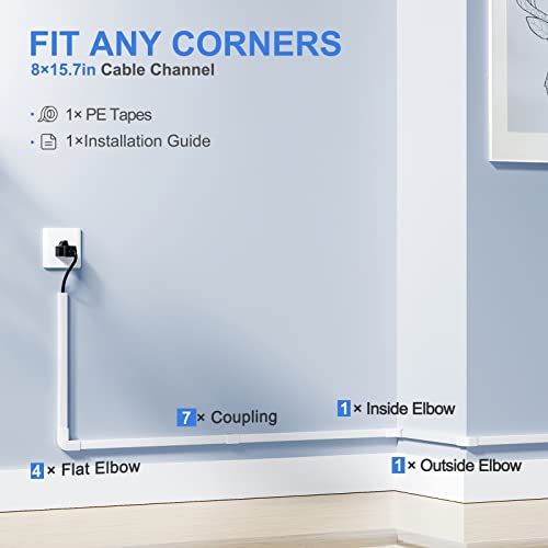 125in Cord Hider/Cover Wall Yecaye OneCord Channel Cable Concealer