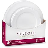 Mozaik Premium Plastic Pearl Plate Set, 40 pieces