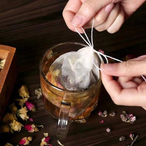 Arabest Disposable Tea Filter Bags, 400pcs Safety and Environmental Food-grade Drawstring Tea Bags, Natural Tea Filter Bags for Loose Tea, Tea Strainer Suitable for Tea, Coffee, Spice (8x10cm)