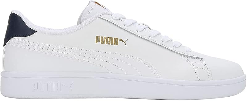 Puma smash v2 l, calçados esportivos adultos unissex, puma white-puma white-peacoat-puma team gold, 40 eu — foto 3 de 7