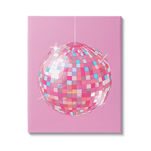 Stupell Industries Pink Disco Ball Groovy Pattern Canvas Wall Art, Design by Li…