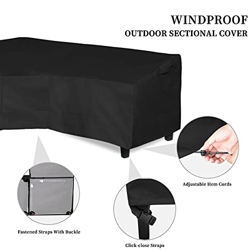 EasyGoing Patio VShaped Sectional Sofa Cover, Waterproof Outdoor