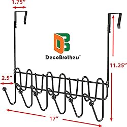 DecoBros Supreme Over The Door 11 Hook Organizer