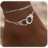 Shegirl Boho Handcuffs Ankle Bracelet Silver Layered Anklet Chain Fashion Foot Jewelry Summer Beach for Women