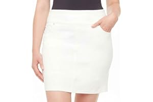S.C. & CO. Classic Women's Pull-On High-Waisted Denim Skort with Tummy Control, Casual Stretch Jean Skort for Everyday Wear