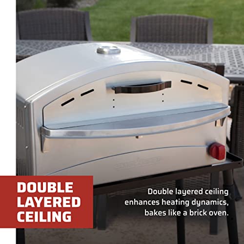 Camp Chef Italia Artisan Pizza Oven, Stainless Steel, 15 in. x 26 in. x