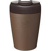 KeepCup Commuter Travel Mug - Insulated Stainless Steel Reusable Coffee Cup with Spillproof Flip Lid - 12oz/340ml - Chocolate