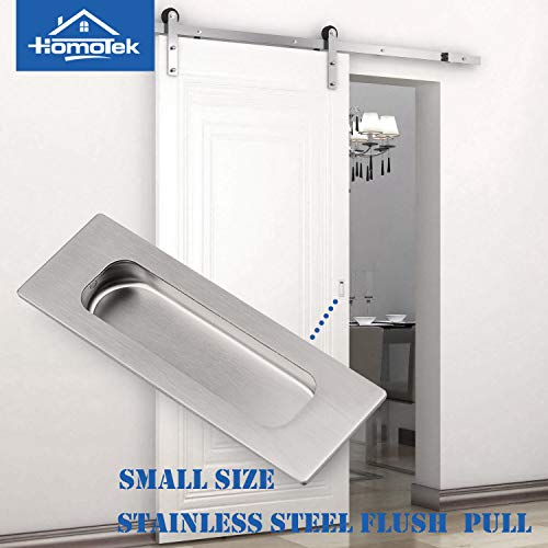 HOMOTEK 4 Pack 7" Flush Sliding Closet Door Pulls, Recessed