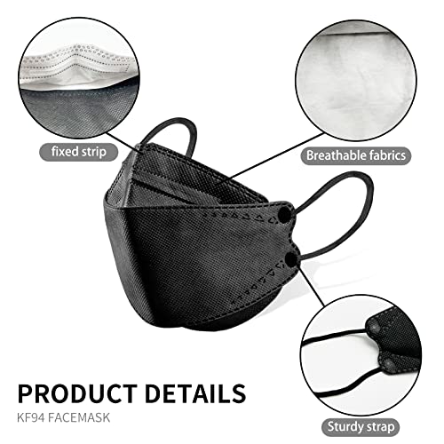 KF94 Mask 50 Pack Black or Multicolored KF94 Face Masks for Women Men