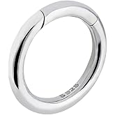 AHANDMAKER Sterling Silver Necklace Enhancer Clasp, (15.5 mm / 0.6" OD) Pearl Necklace Round Enhancer Shortener Jewelry Clasp Chain Shortener Clasp Spring Gate Rings for Bracelets Jewelry Making