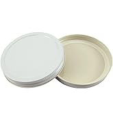 North Mountain Supply 110mm White Metal Lids – Fits Wide Mouth Glass Jars – Pack of 4 – Plastisol Lined, Leak-Proof Seal – Made in USA