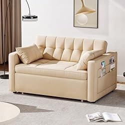 DWVO 55" Futon Couch, 3-in-1 Futon Sleeper with