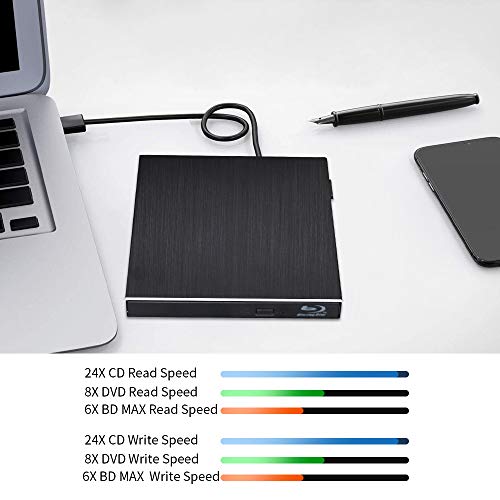 Blu Ray External 3D Drive, USB 3.0 & Type C Optical Blu Ray Portable
