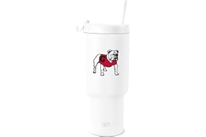 Simple Modern Officially Licensed Collegiate Georgia Bulldogs 30 oz Tumbler with Flip Lid and Straws | Insulated Cup Stainless Steel | Gifts for Men Women | Retro Vault Collection | Georgia Bulldogs