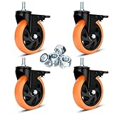 Stem Caster Wheels 5 inch Swivel Casters Set of 4