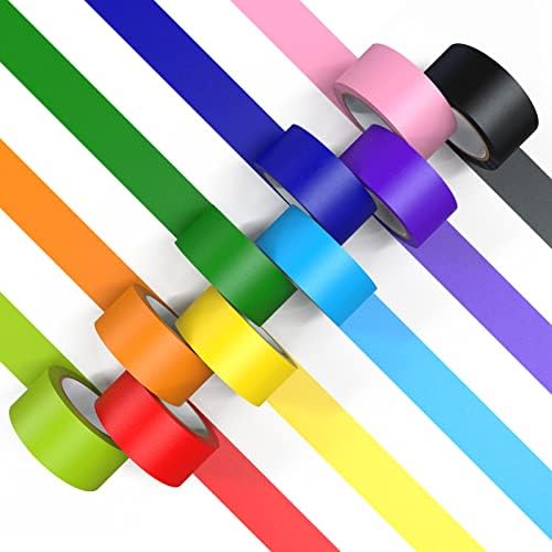Colored Masking Tape Rolls, 1 inch Wide Total 360 ft Long, Craft Tape