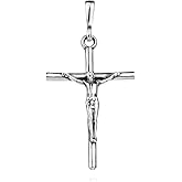 Cross Sterling Silver 925 Crucifix Jesus Christ Pendant Religious Unisex Jewelry