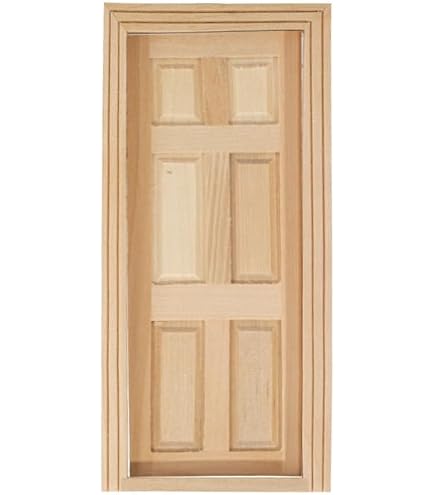 Melody Jane Dollhouse 1:12 Scale Mahogany 6-Panel Interior Door - Miniature Builders DIY Craft Supply - View #10