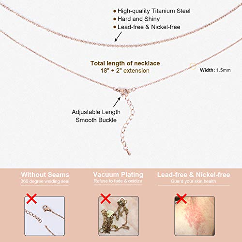 Women Crystal Pendant Necklace with Rose Gold Silver Chain Cubic Zircon Necklace for Sisters,Mom,Gift Box