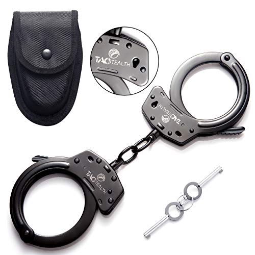 TacStealth Steel Handcuffs with Two Keys & Handcuffs Case Heavy Duty