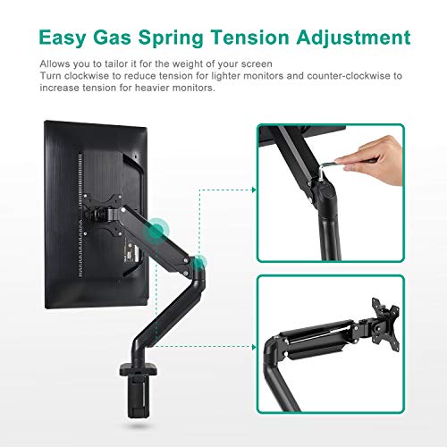 EleTab Single Monitor Desk Mount Stand Articulating Full Motion