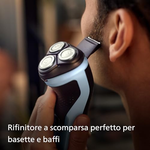 rasoio elettrico serie 3000x - Rasoio elettrico Wet & Dry per uomo colore blu cielo, con tecnologia SkinProtect, rifinitore a scomparsa, rasoio ergonomico per uomo (modello X3053/00)