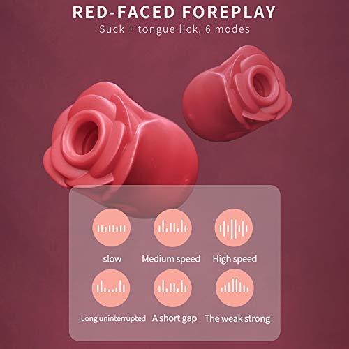 HXS Toys for Women Sucking Vibrator Rose Toy with 7 Intense Suction Rechargeable Clit Sucker Nipple Stimulator Massage Toys for Couples Special Gifts for Her (1pcs,Rose)