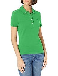 Lacoste Women's Short Sleeve Slim Fit Stretch Pique