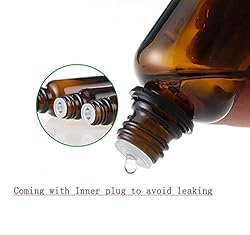 3PCS Amber Glass Bottle with Orifice Reducer and