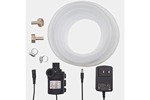 SENSTREE ZAOJIAO DC 12V Home Brew Little Pump, Solar Hot Water Circulation Brushless Pump 780L/H 206GPH 5M/16ft Low Noise + 10ft Food Grade Silicone Tubing + ETL Listed DC Power Supply Adapter