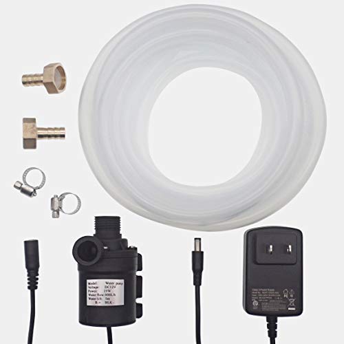 Photo 1 of ZAOJIAO DC 12V Home Brew Little Pump, Solar Hot Water Circulation Brushless Pump 780L/H 206GPH 5M/16ft Low Noise + 10ft Food Grade Silicone Tubing + ETL Listed DC Power Supply Adapter