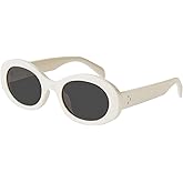 mosanana Oval Retro Trendy Sunglasses for Women 90s Style MS52371