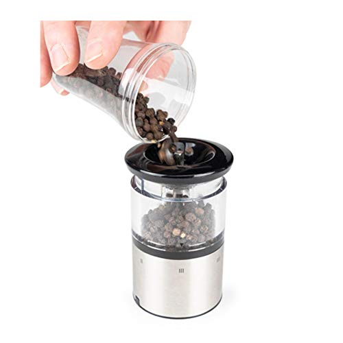 Peugeot Electric Salt and Pepper Mill Set, Elis Sense u'Select Stainless Steel Mills, 7.88 inch