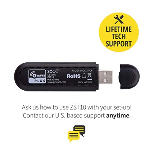 Zooz ZWave Plus S2 USB Stick ZST10, Great for DIY Smart Home (Use with