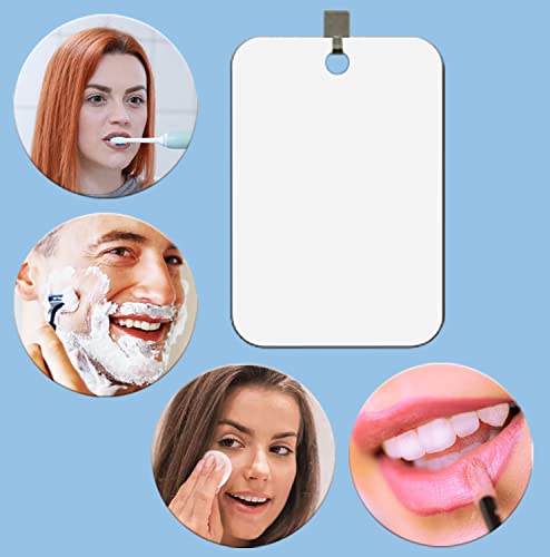 DFLLLO Shaving Mirror for Shower Travel Shower Camping Kids Small Frameless Mirror 28cm x 19cm with 1 Adhesive Hook